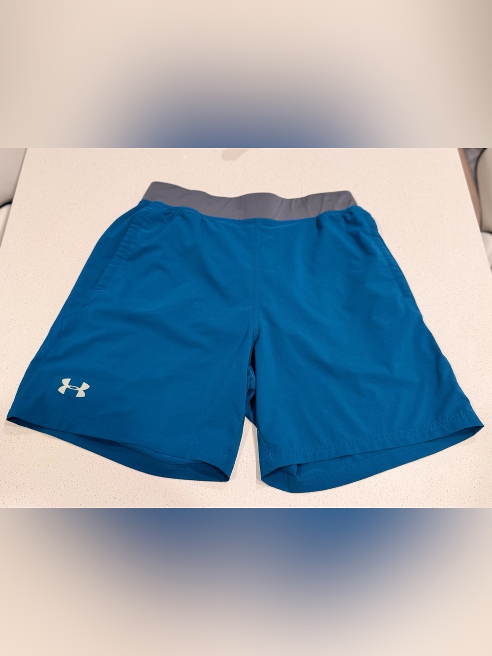 Under Armour Qualifier Speedpocket 7" Running Shorts Teal Blue Men's Large